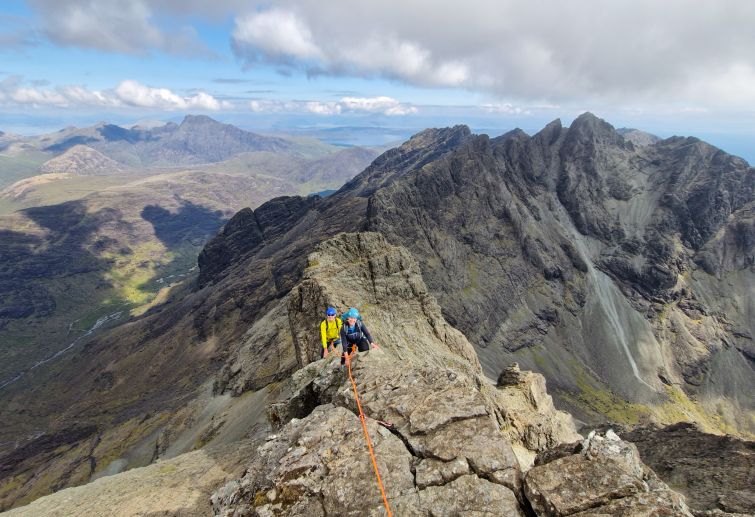 Clients on the In Pinn on the Cuillin Ridge