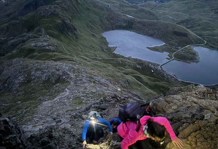 sunrise on Crib Goch on the Welsh 3000s